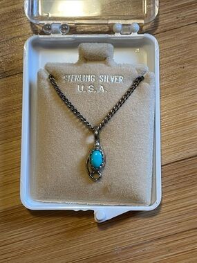 Vintage sterling silver turquoise necklace